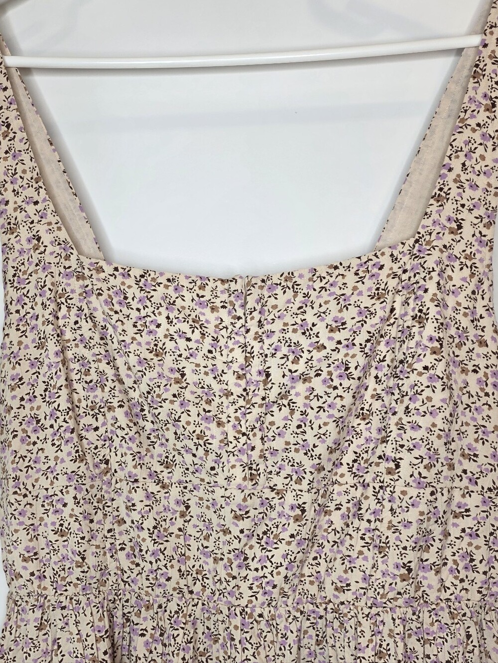 Aerie Mini Floral Midi Dress in Beige And Lavender SZ L